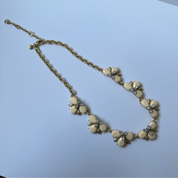 J Crew Gold Tone Rhinestone Statement Necklace - Picture 4 of 12